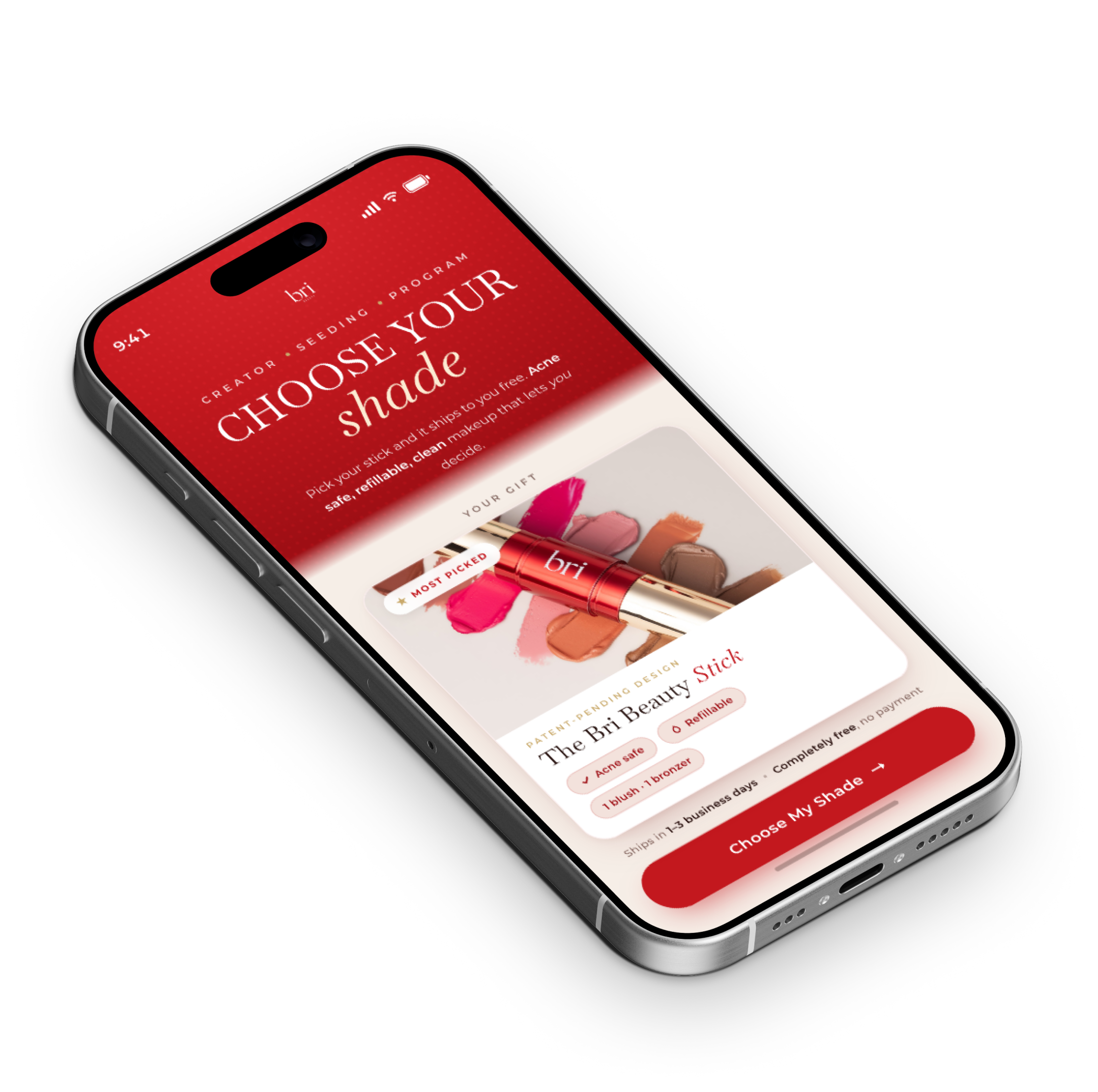 Bri Beauty branded gift form